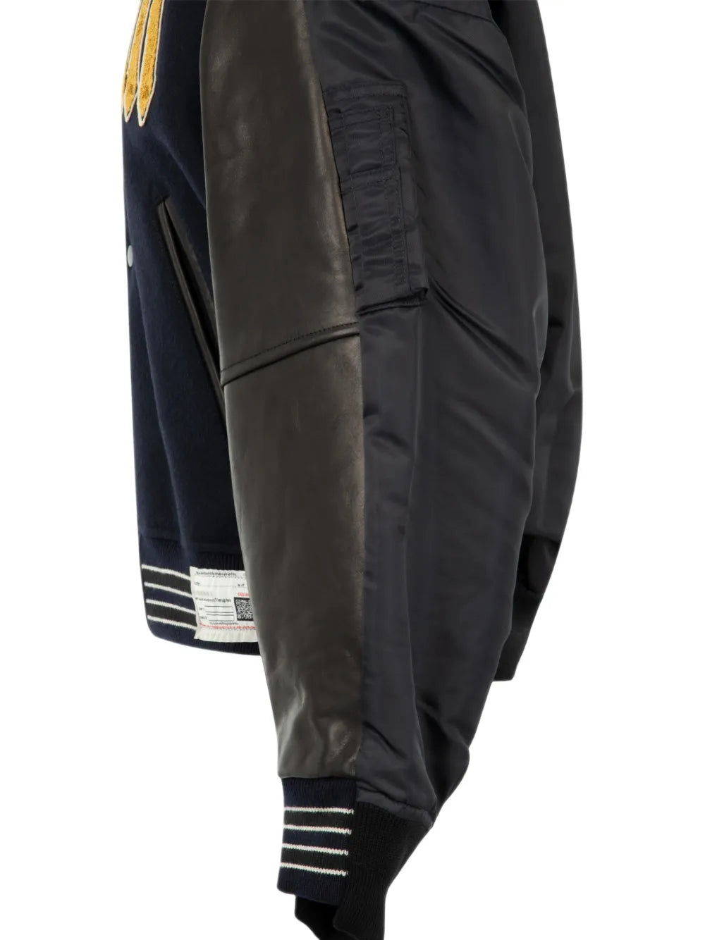 Maison MIHARA YASUHIRO chaqueta stadium combinada de delantero y espalda - negro