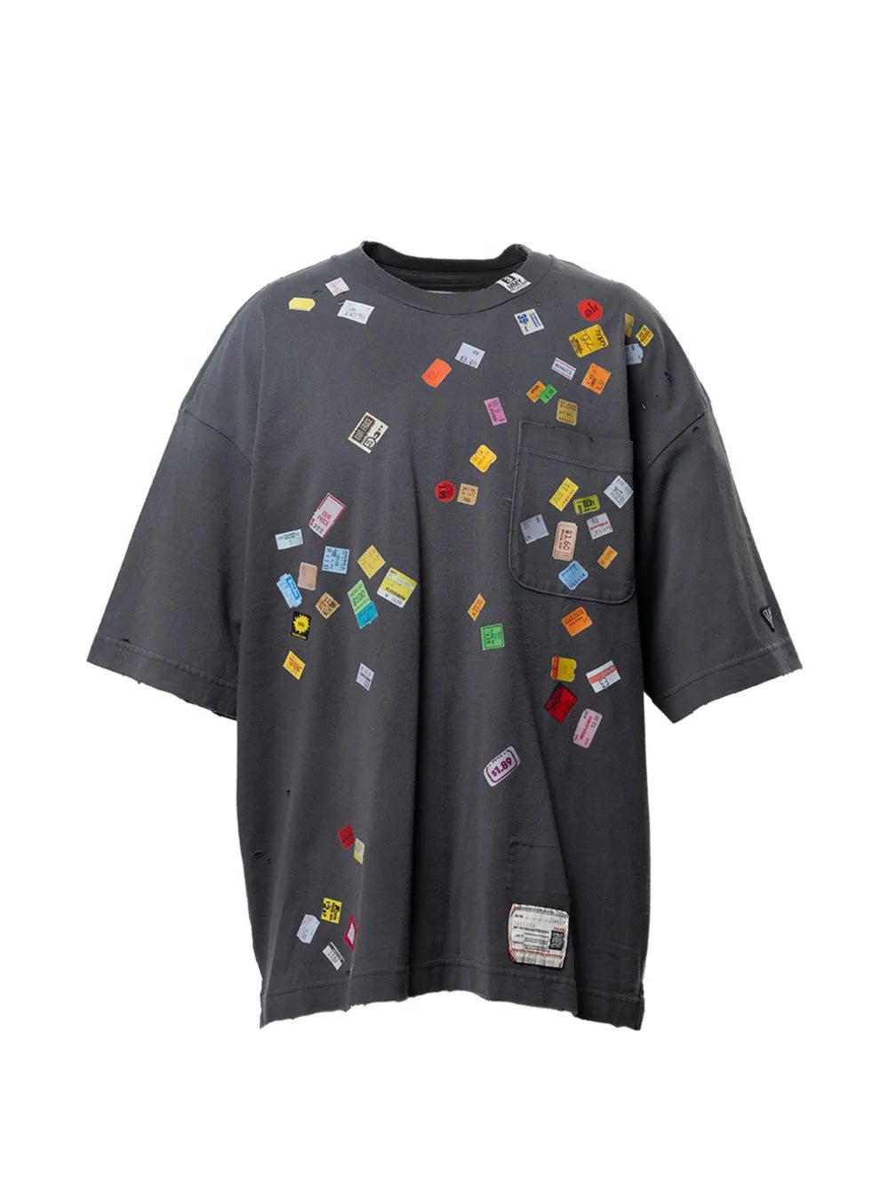 Maison MIHARA YASUHIRO camiseta con efecto envejecido - negro