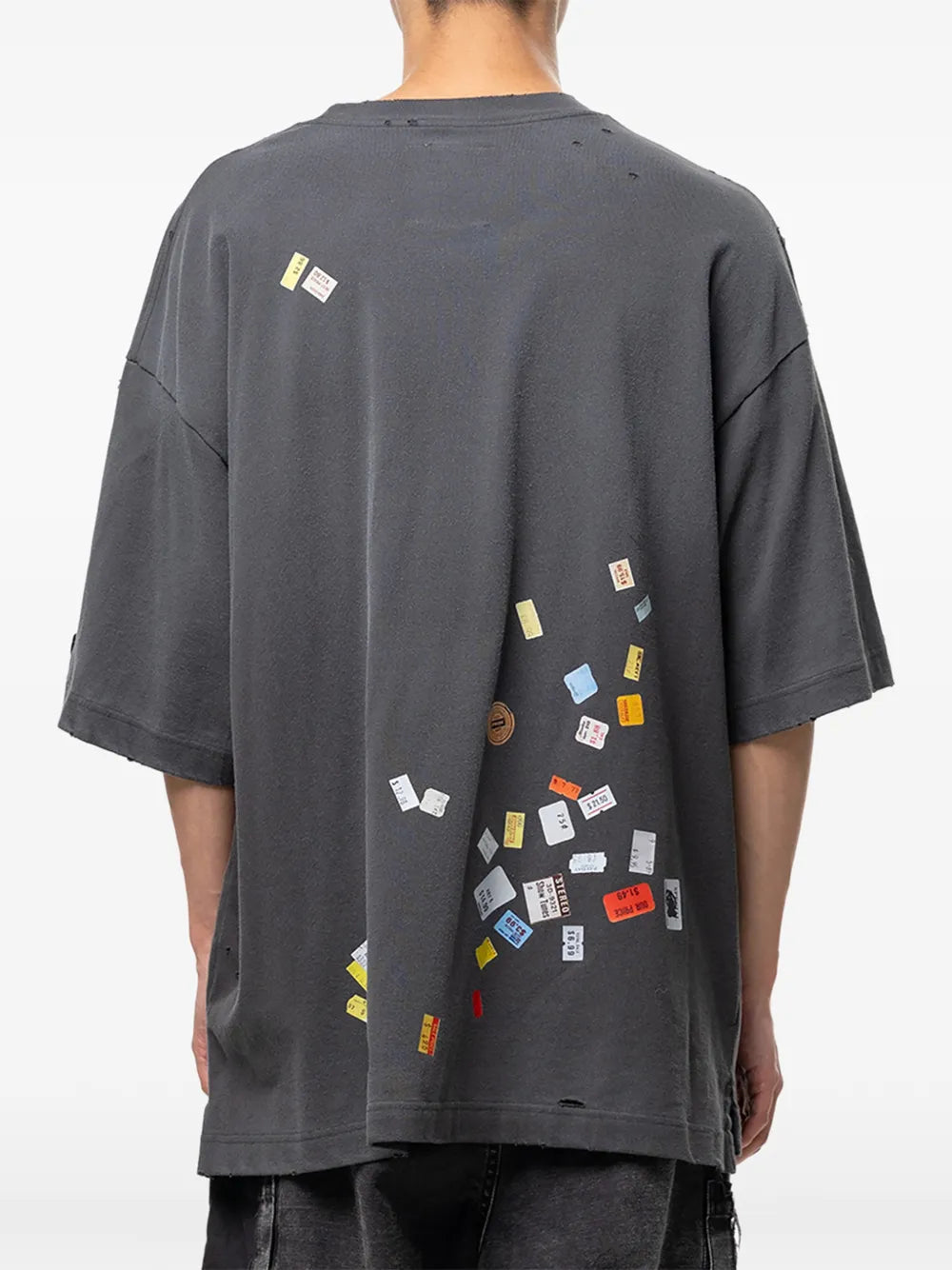 Maison MIHARA YASUHIRO camiseta con efecto envejecido - negro