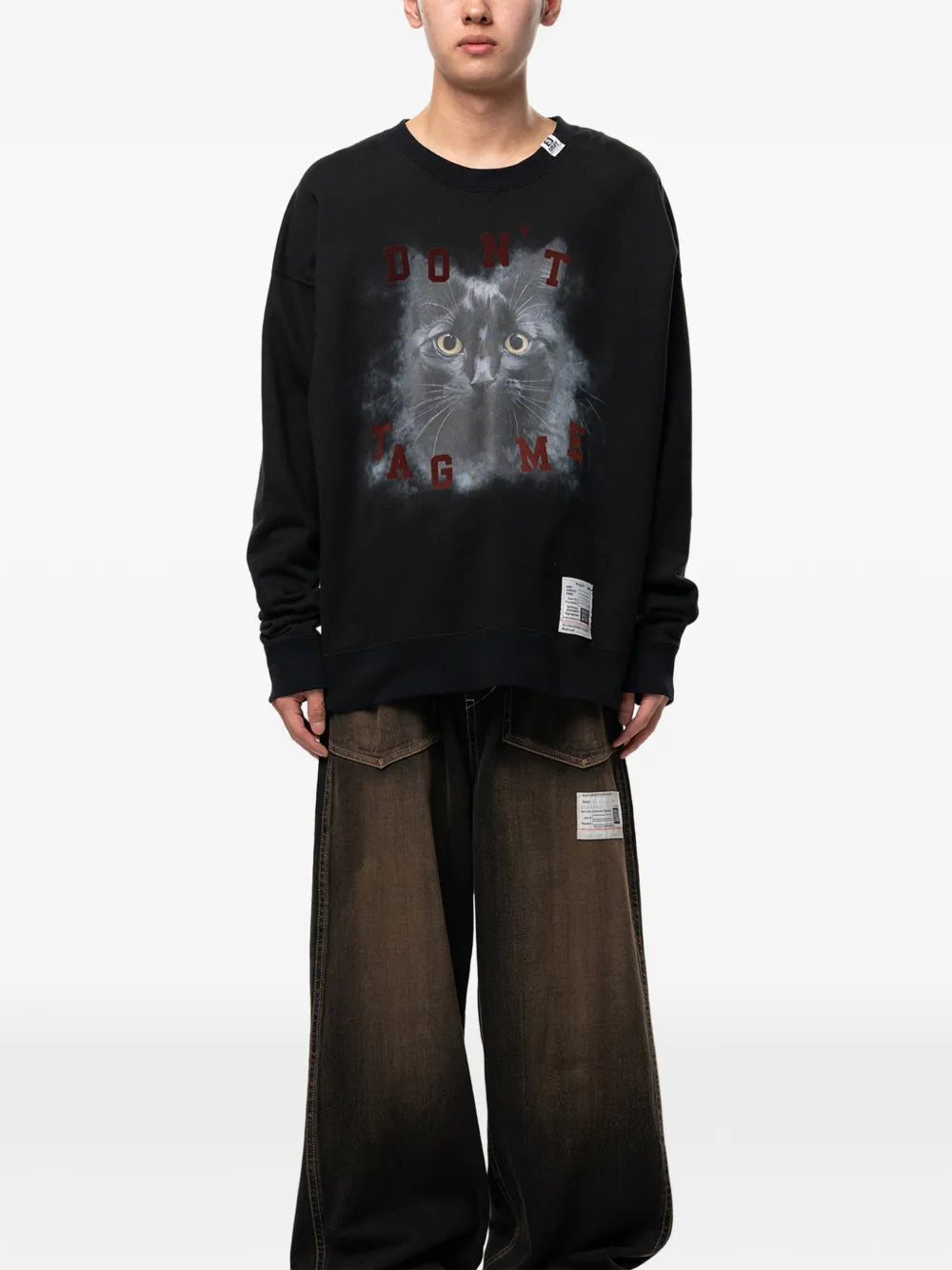 Maison MIHARA YASUHIRO sudadera con gato estampado - negro