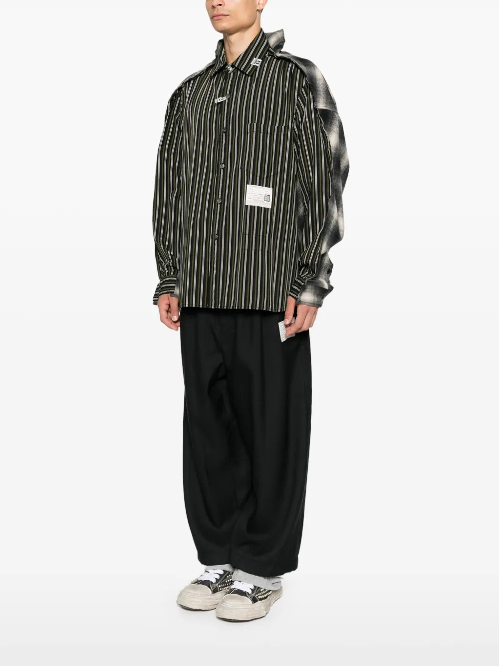 Maison MIHARA YASUHIRO camisa con panel delantero y posterior unidos - negro