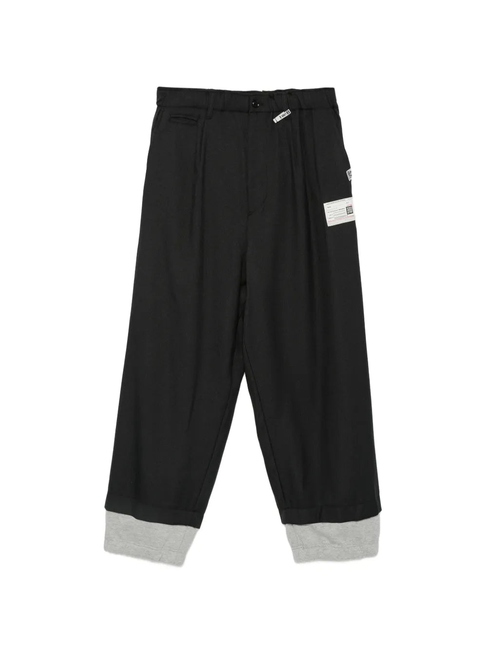 Maison MIHARA YASUHIRO pantalones con parche del logo y bolsillo - negro