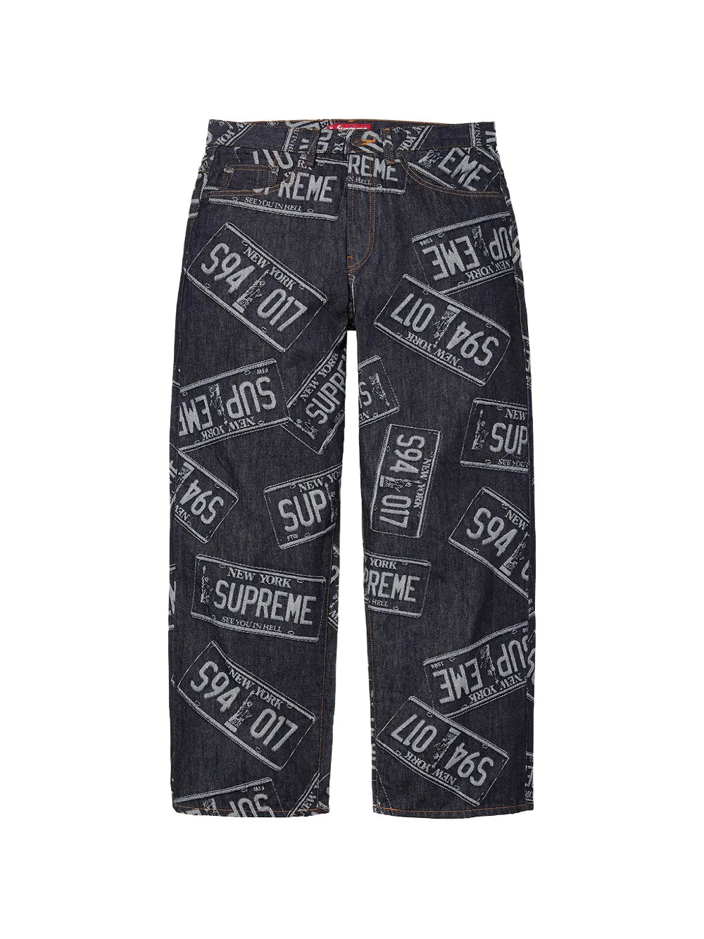 Supreme vaqueros estilo baggy License Plate - Azul - imagen 1