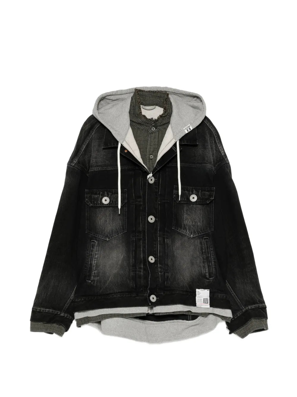 Maison MIHARA YASUHIRO chaqueta vaquera con triple capa - negro