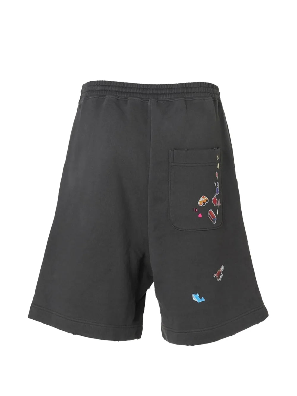 Maison MIHARA YASUHIRO pantalones cortos de deporte con pegatinas estampadas - gris