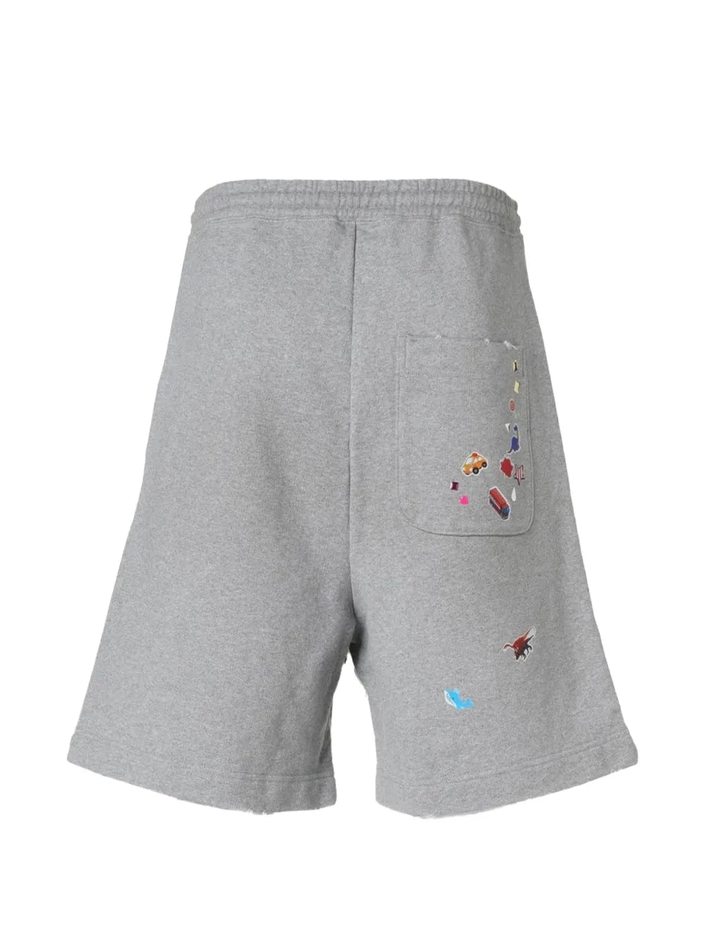 Maison MIHARA YASUHIRO pantalones cortos de deporte con pegatinas estampadas - gris