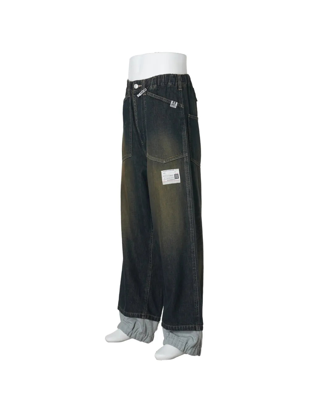Maison MIHARA YASUHIRO pantalones vaqueros a capas - azul