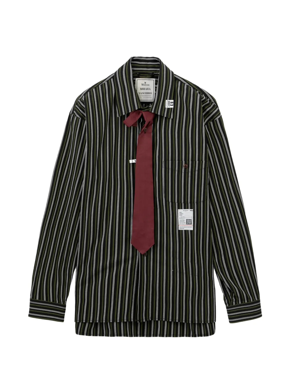 Maison MIHARA YASUHIRO camisa con lazo de manga larga - negro
