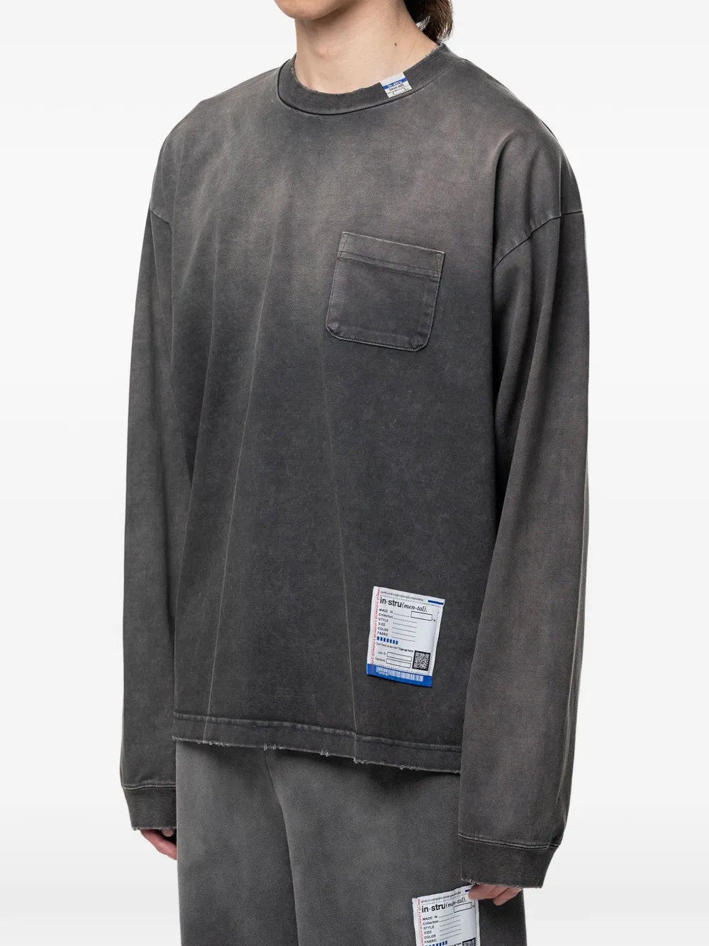 Maison MIHARA YASUHIRO camiseta con efecto envejecido - negro