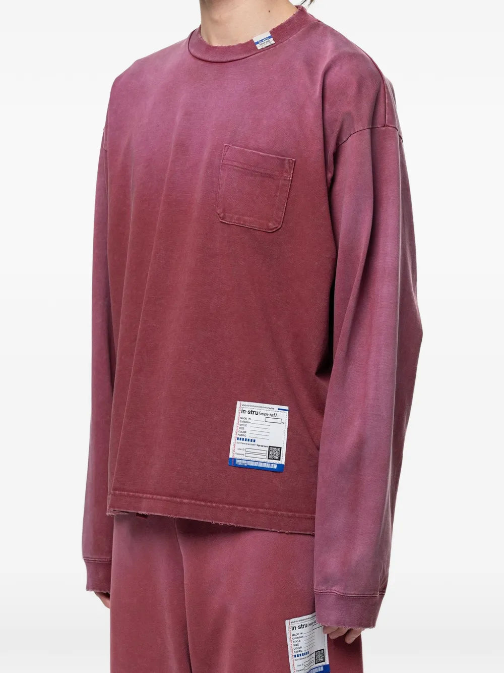 Maison MIHARA YASUHIRO camiseta con efecto envejecido - rojo