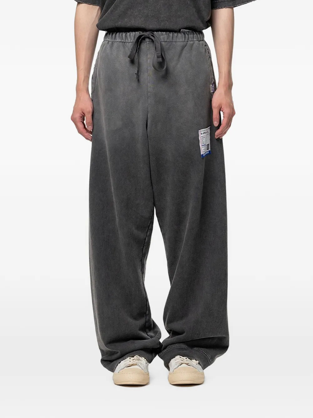 Maison MIHARA YASUHIRO pantalones con efecto envejecido - negro