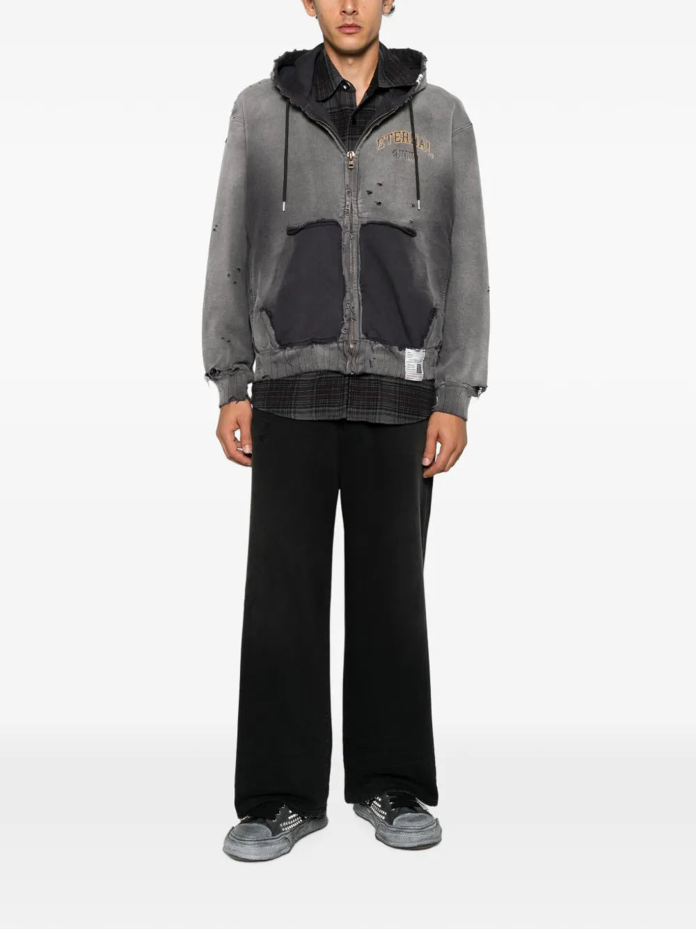 Maison MIHARA YASUHIRO chaqueta con efecto envejecido - negro