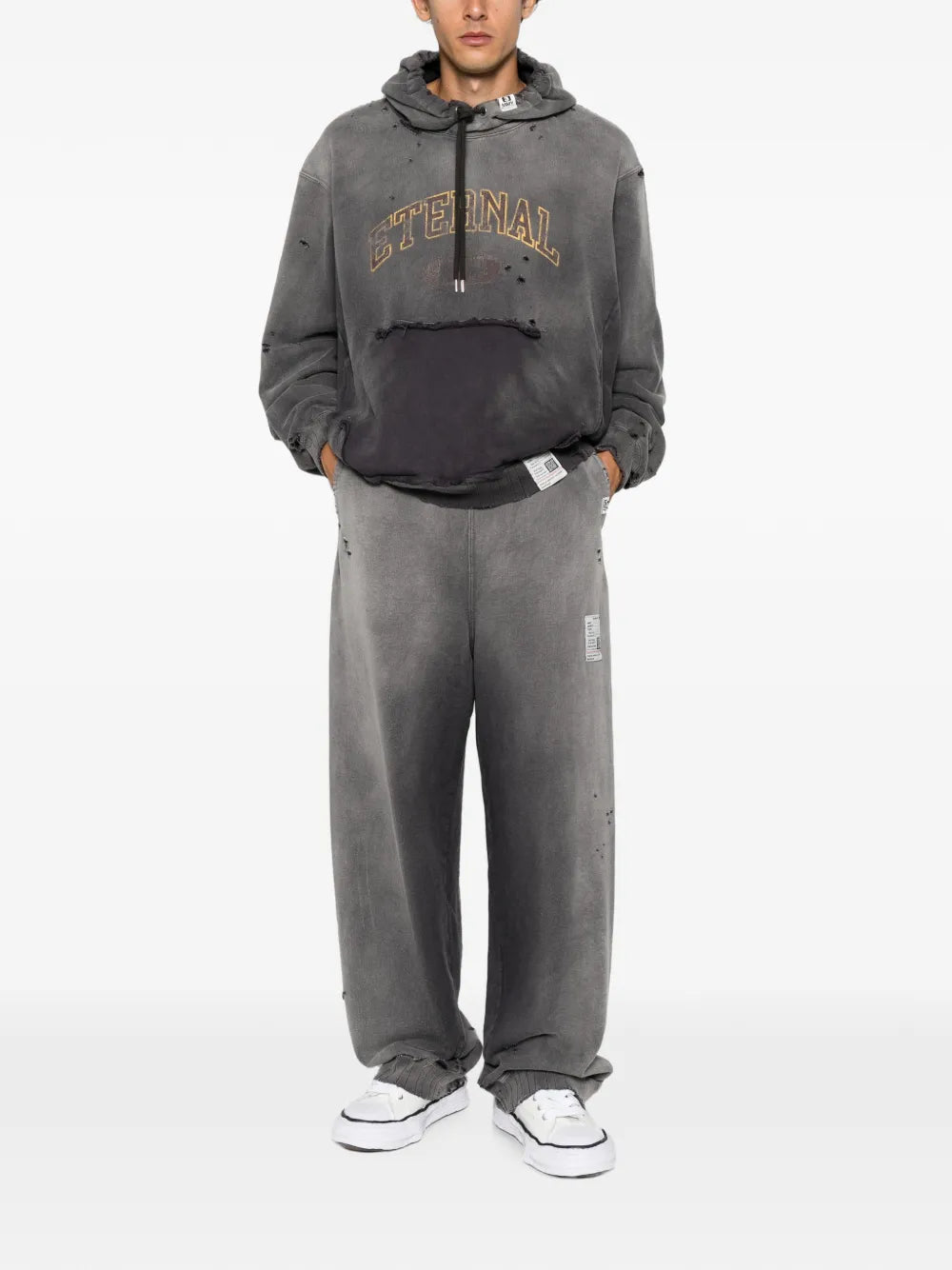 Maison MIHARA YASUHIRO sudadera con capucha y logo estampado - gris