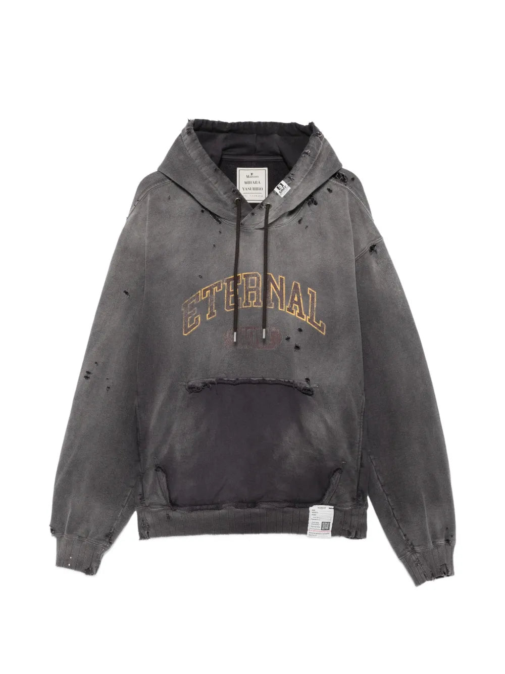 Maison MIHARA YASUHIRO sudadera con capucha y logo estampado - gris