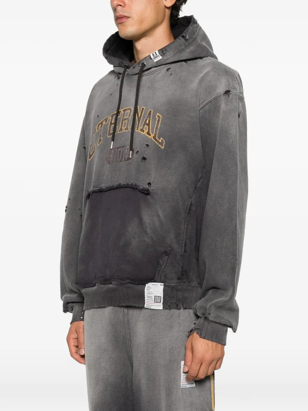 Maison MIHARA YASUHIRO sudadera con capucha y logo estampado - gris