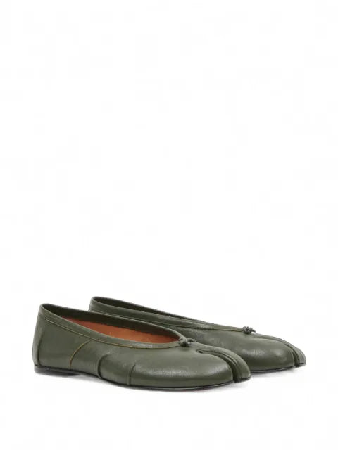 Maison Margiela flats Tabi de piel - Verde - vista 2