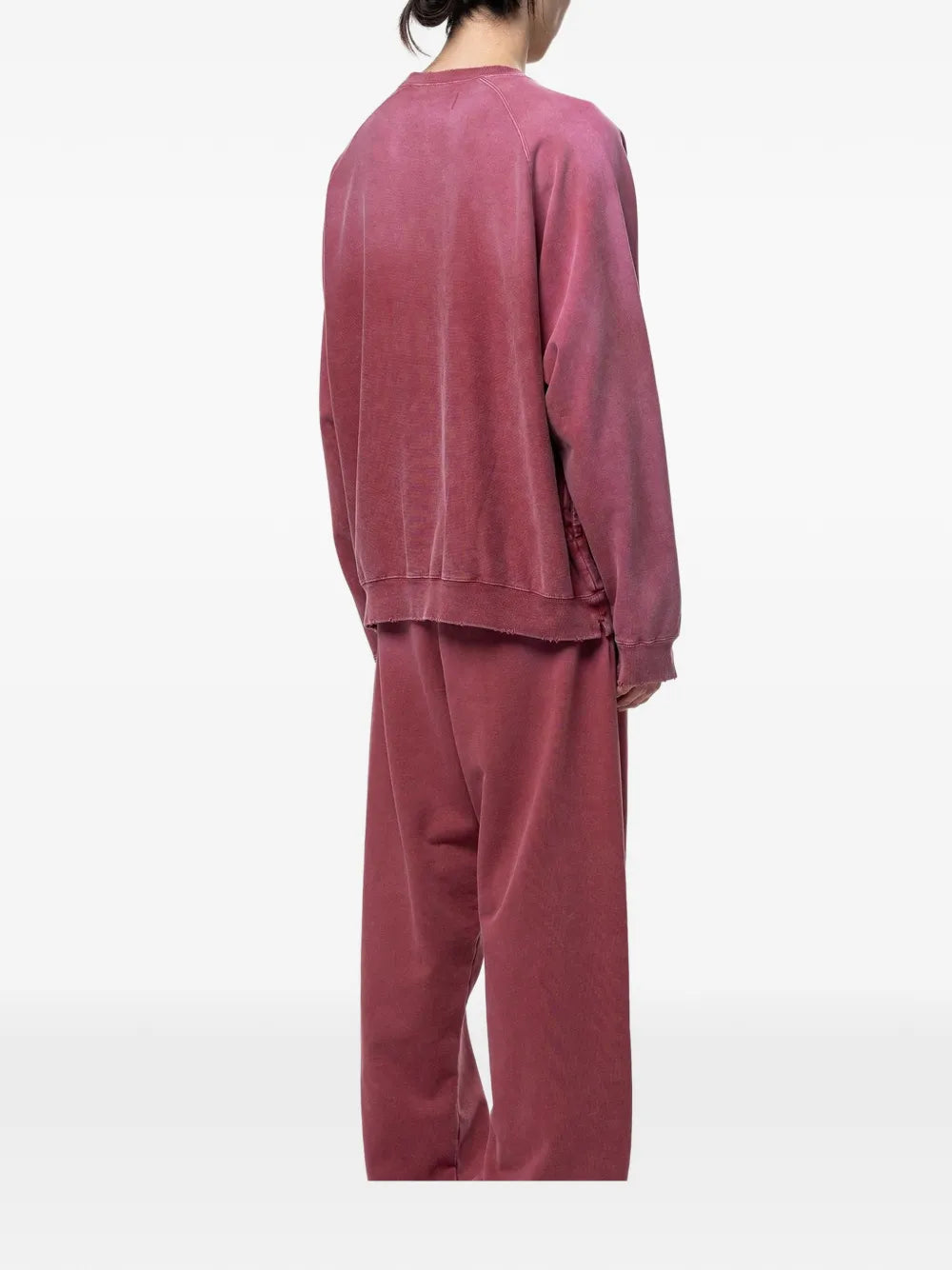 Maison MIHARA YASUHIRO sudadera con efecto envejecido y degradado - rojo