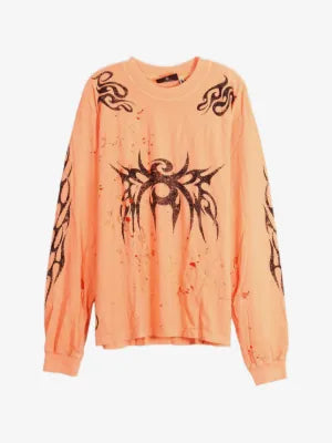 HELLSTAR playera con estampado gráfico naranja
