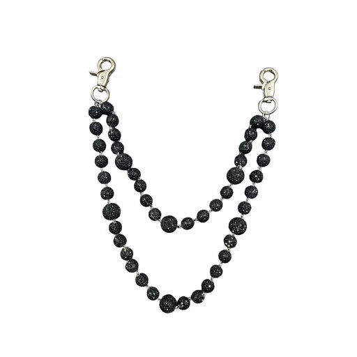 Mixed Emotion Black Crystal Jean Keychain