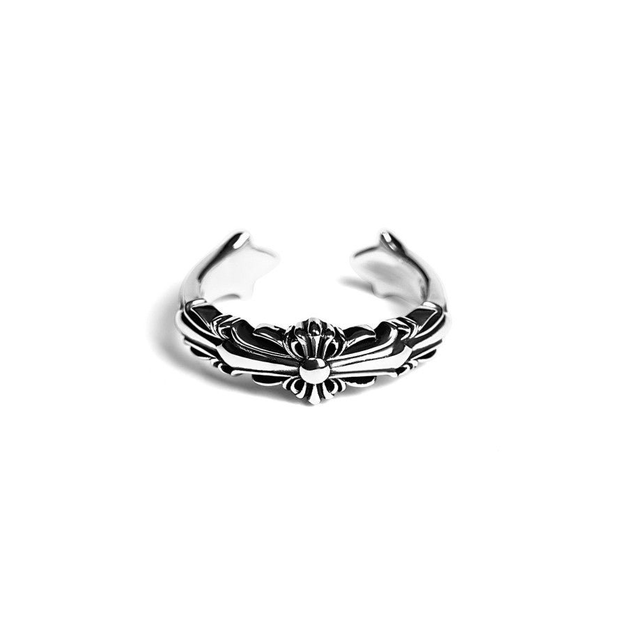 Chrome Hearts Anillo con doble cruz floral