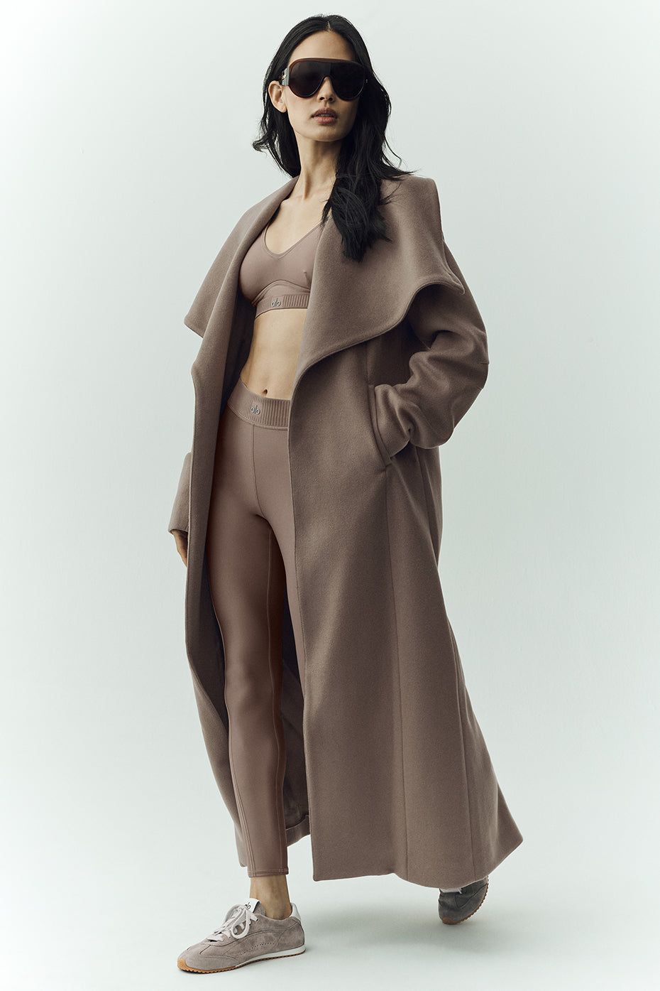 Alo Yoga Wool Blend Nightfall Long Coat - Alpine Cocoa Heather - imagen 1