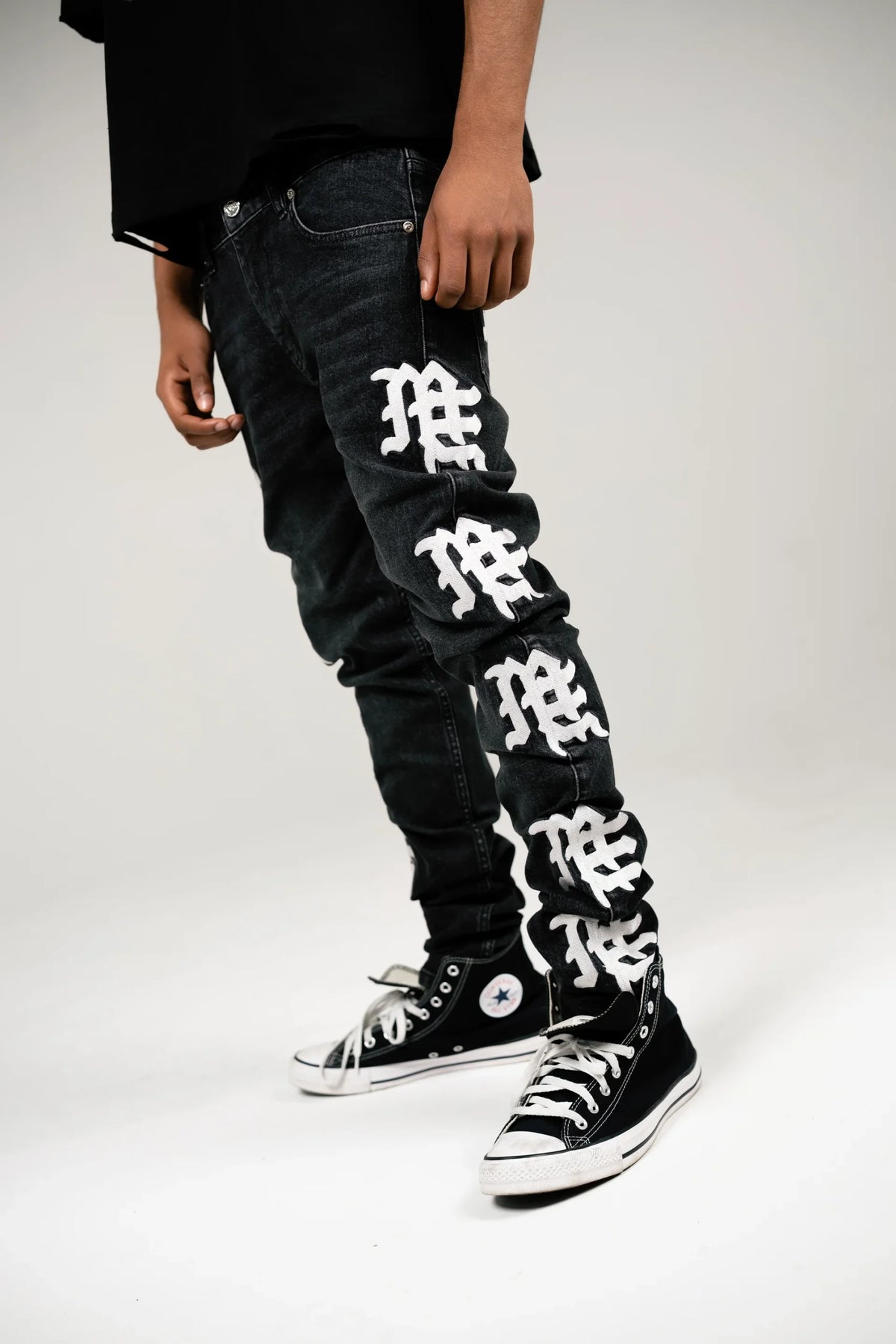 Mixed Emotion Monogram Denim Black Wash