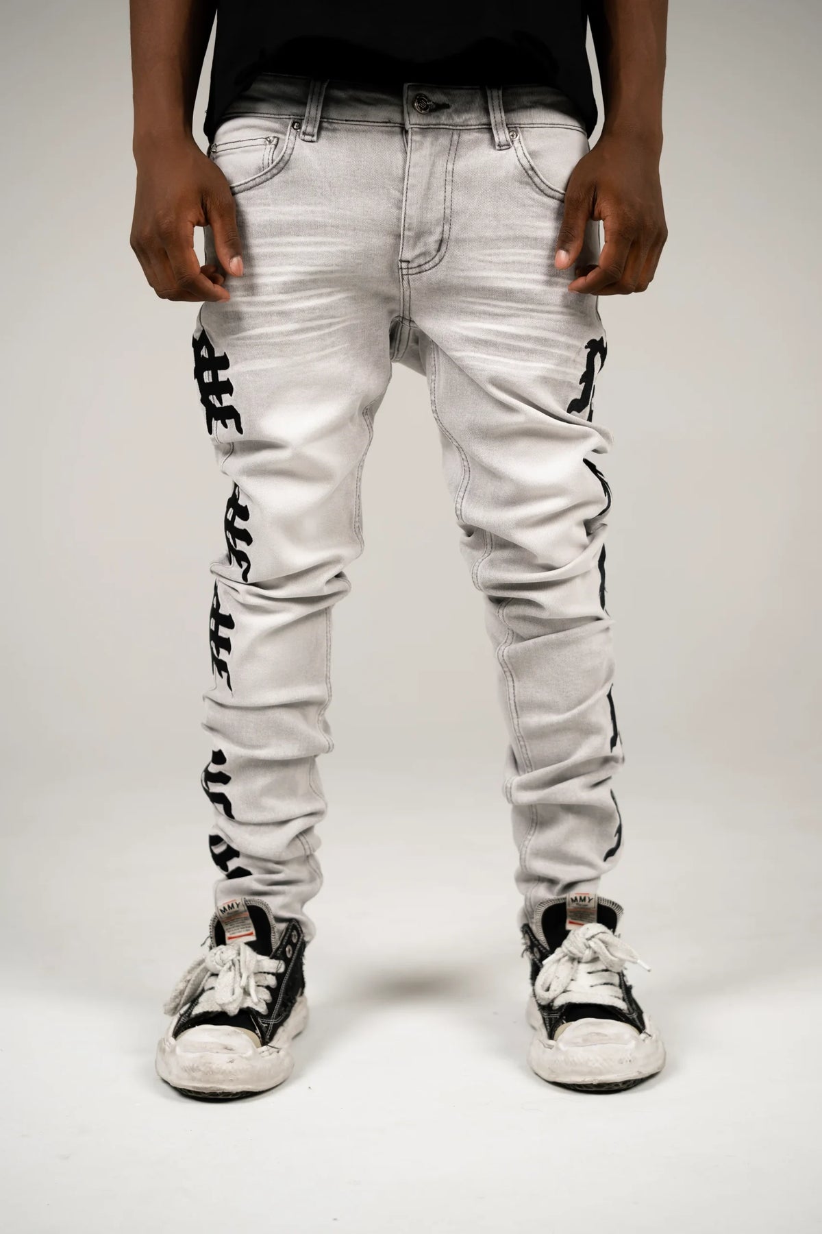 Mixed Emotion Monogram Denim Grey Wash