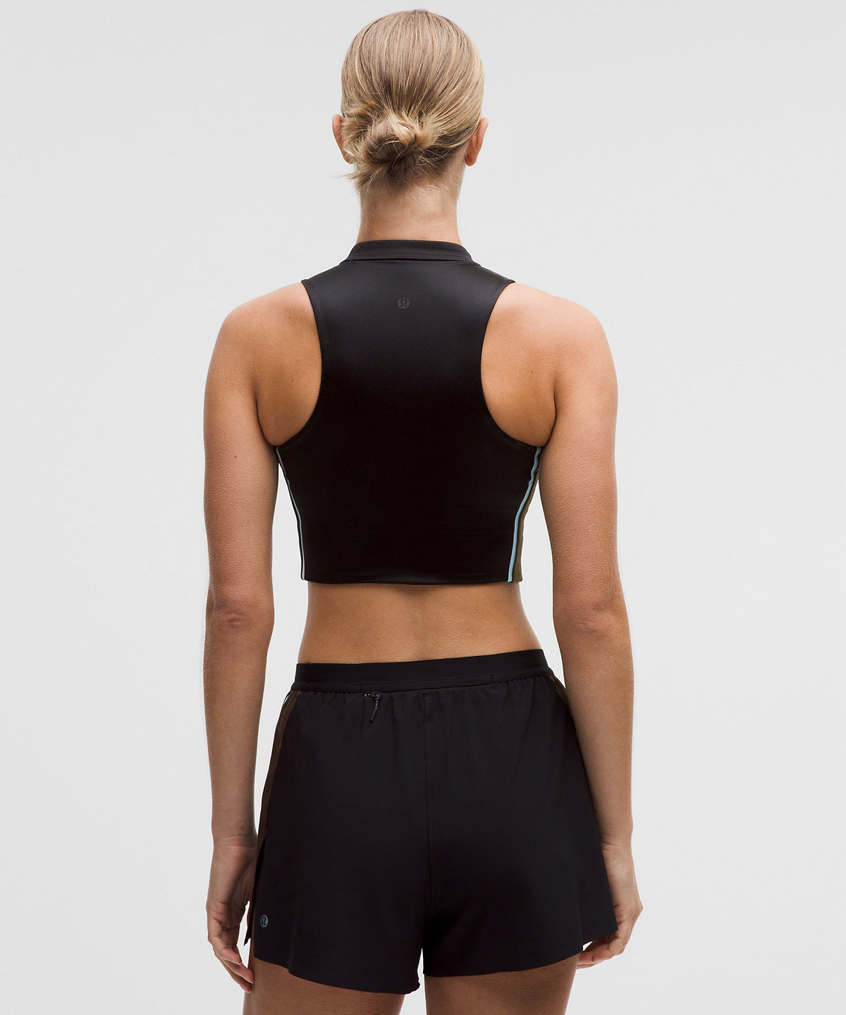 Lululemon Satin Shine Full-Zip Tank Top Medium Support, B/C Cup Stripe - Black - imagen 2