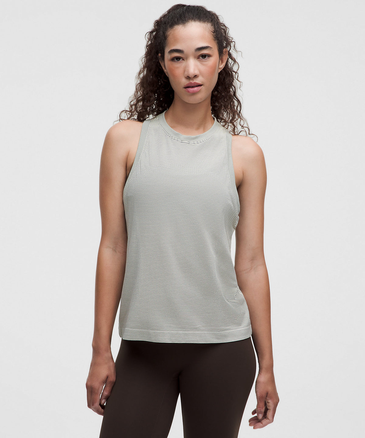 Lululemon Swiftly Relaxed Tank Top Hip Length - Tempo Stripe Light Ivory - imagen 1