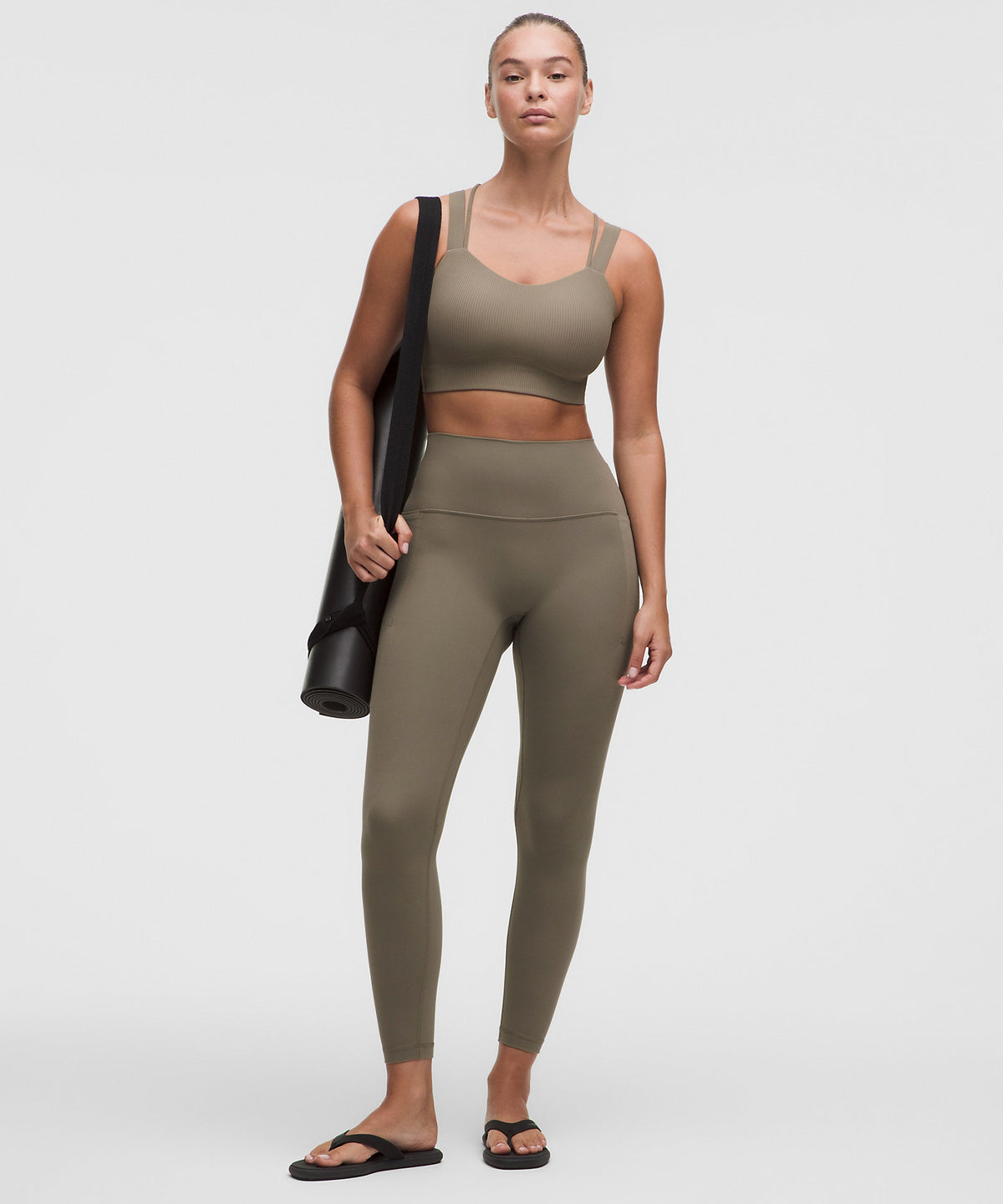 Lululemon Like a Cloud Ribbed Longline Bra Light Support, D/DD Cup - Cypress Forest - imagen 3