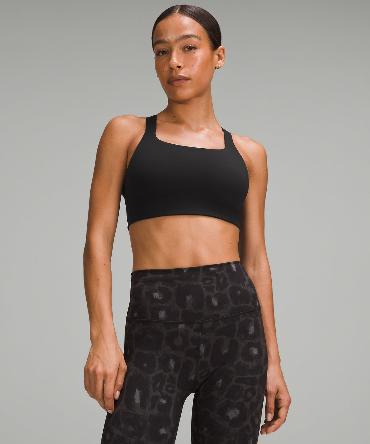 Lululemon Ultralu Square-Neck Workout Bra Medium Support, D/DD Cup - Black - imagen 1
