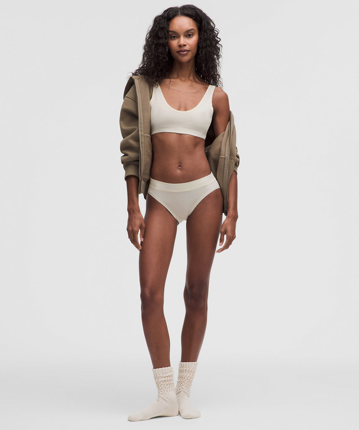 Lululemon UnderEase Scoop-Neck Bralette A-C Cups - Light Ivory - imagen 3