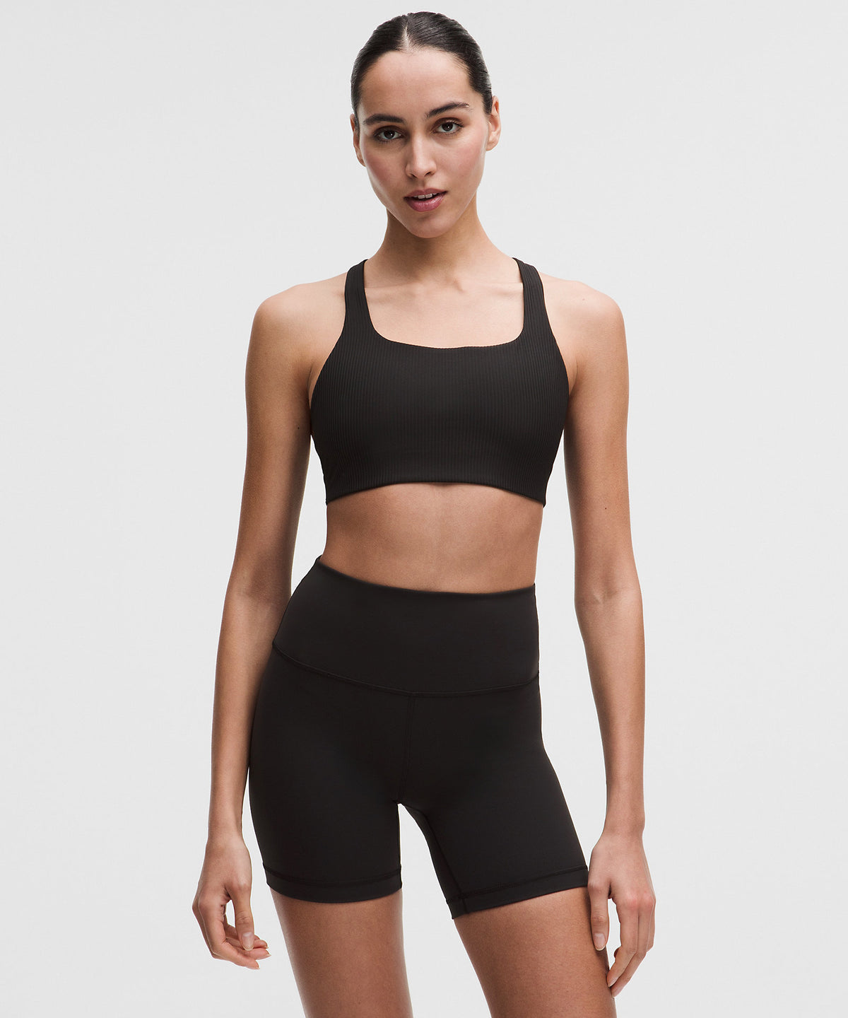 Lululemon All-Time Hero Ribbed Sports Bra Medium Support, B/C Cup - Black - imagen 1