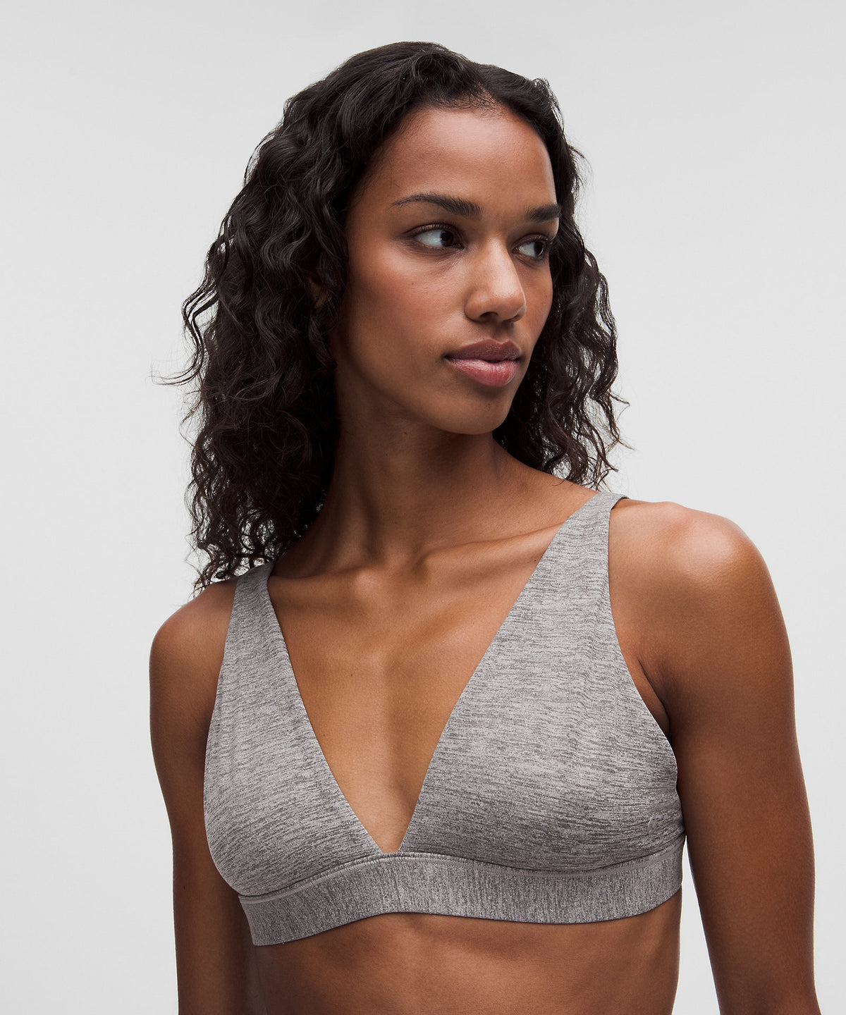 Lululemon Wundermost Ultra-Soft Nulu Triangle Bralette A–C Cups - Heathered Core Medium Grey - imagen 4