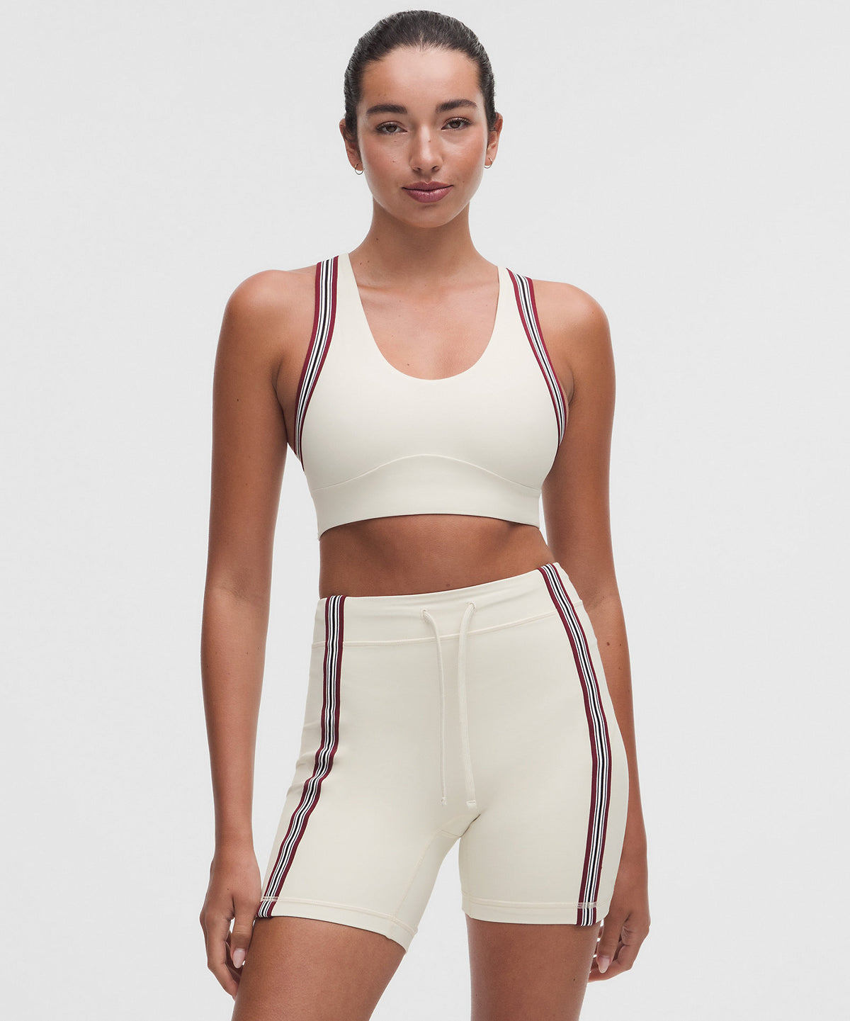 Lululemon Groove Yoga Bra Light Support, B/C Cup Striped Trim - Light Ivory - imagen 1