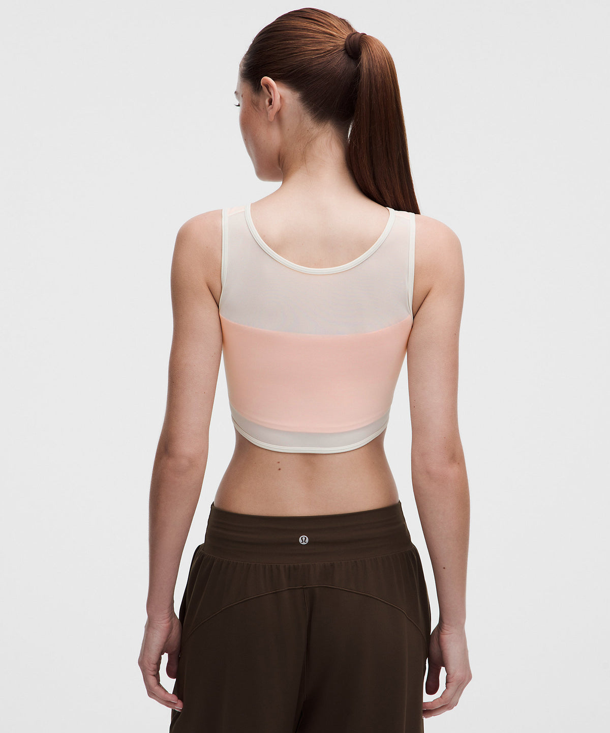 Lululemon Bend This Mesh Bandeau and V-Neck Bra Light Support, A–C Cups - Light Ivory - imagen 2