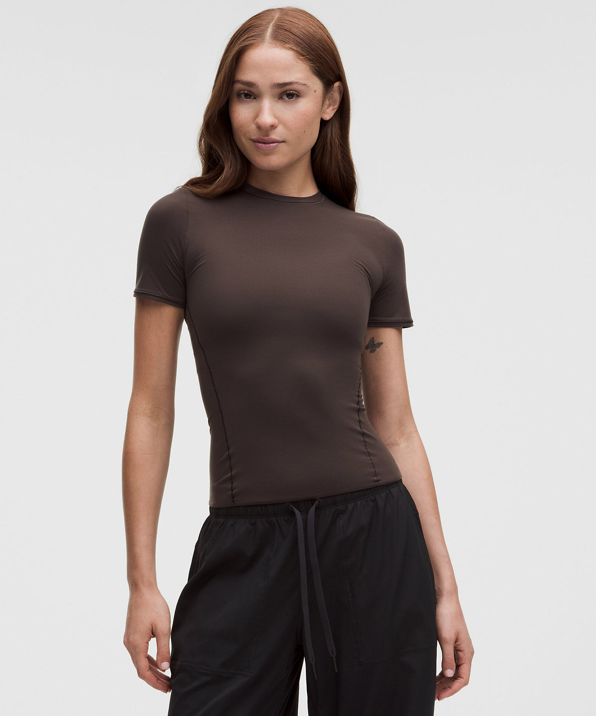 Lululemon Wundermost Ultra-Soft Nulu Hip-Length Crewneck Shirt - Mahogany Muse - imagen 1