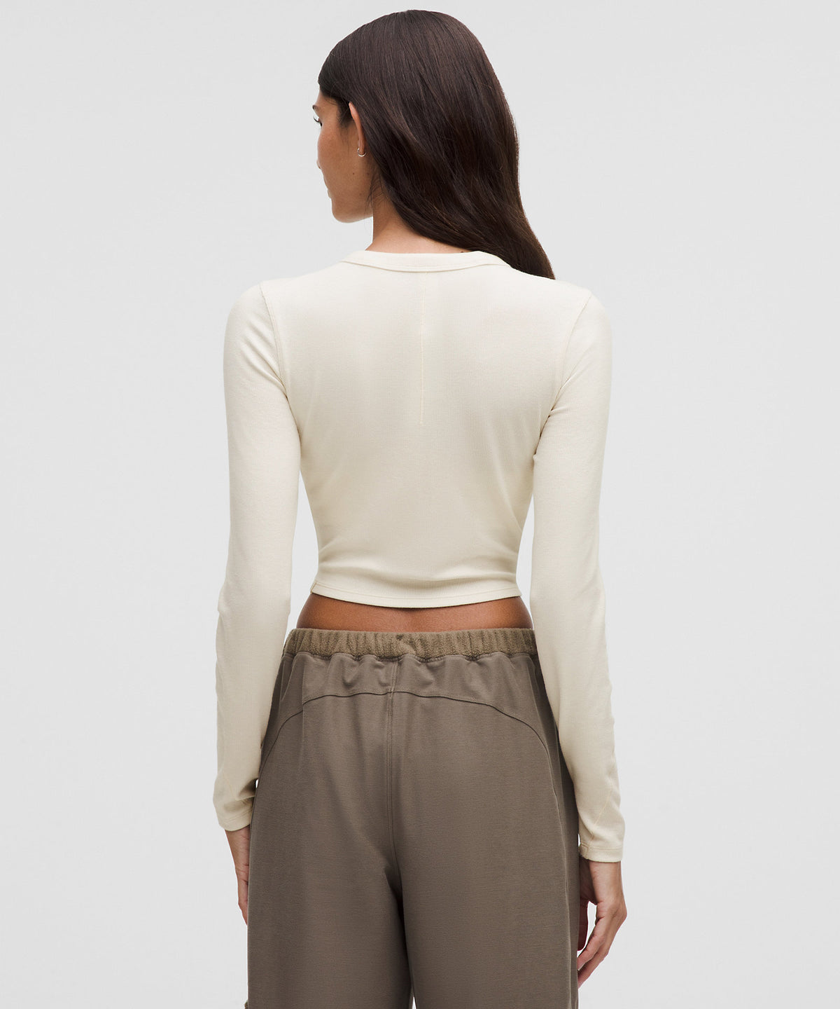Lululemon Hold Tight Straight-Hem Cropped Long-Sleeve Shirt - Light Ivory - imagen 3