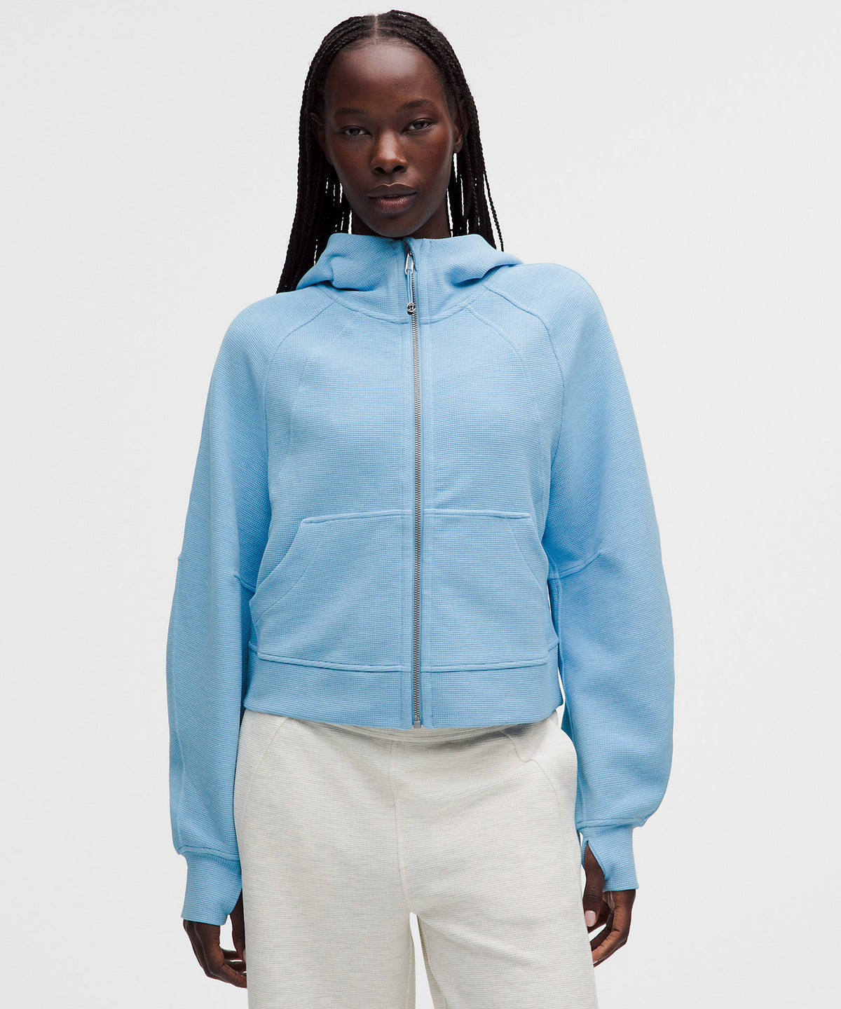 Lululemon Scuba Oversized Full-Zip Hoodie Waffle - Heathered Dreamy Blue - imagen 1