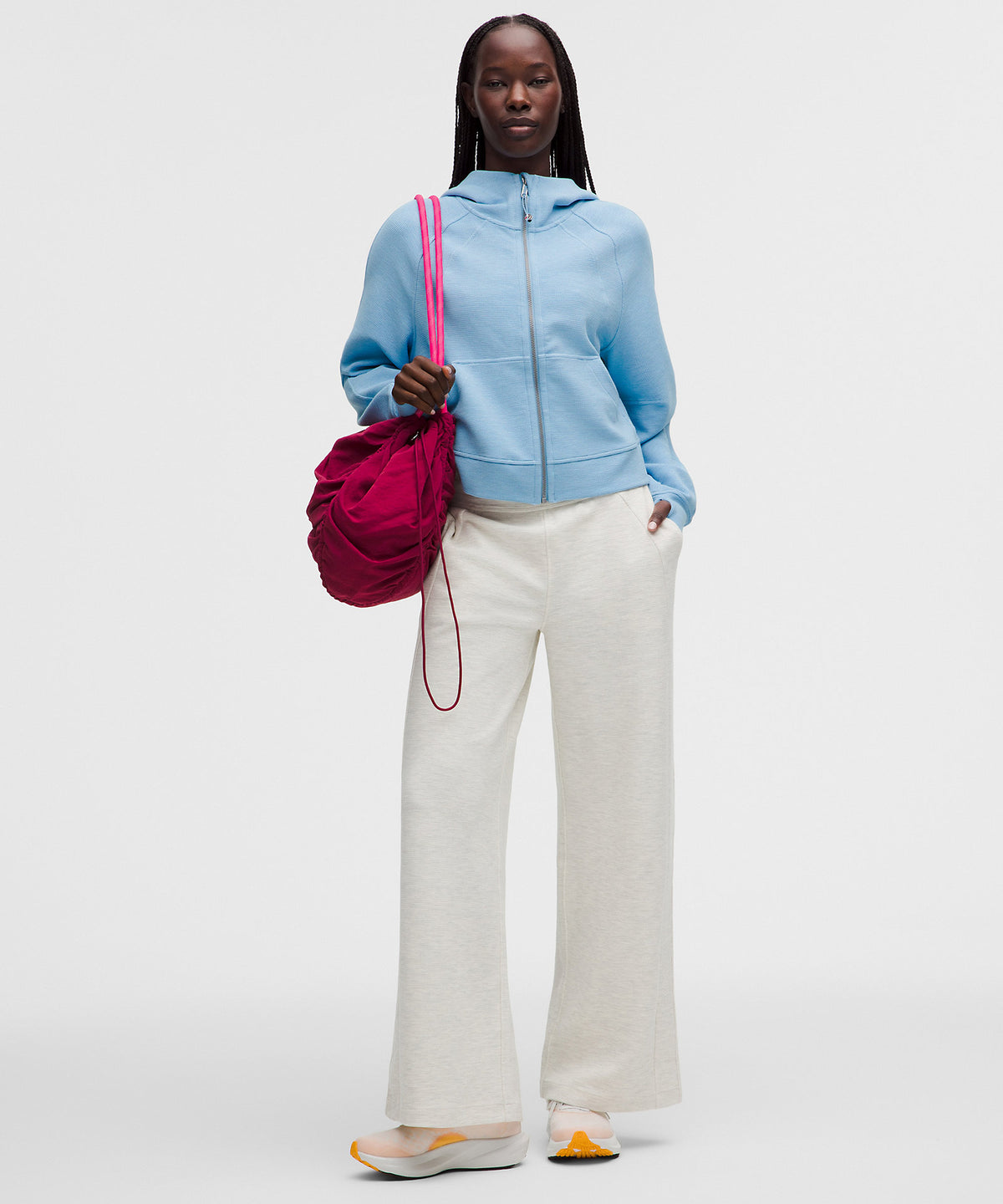 Lululemon Scuba Oversized Full-Zip Hoodie Waffle - Heathered Dreamy Blue - imagen 2