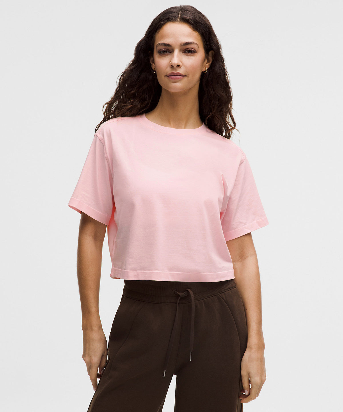 Lululemon All Yours Organic Cotton-Blend Cropped T-Shirt - Pink Pearl - imagen 1