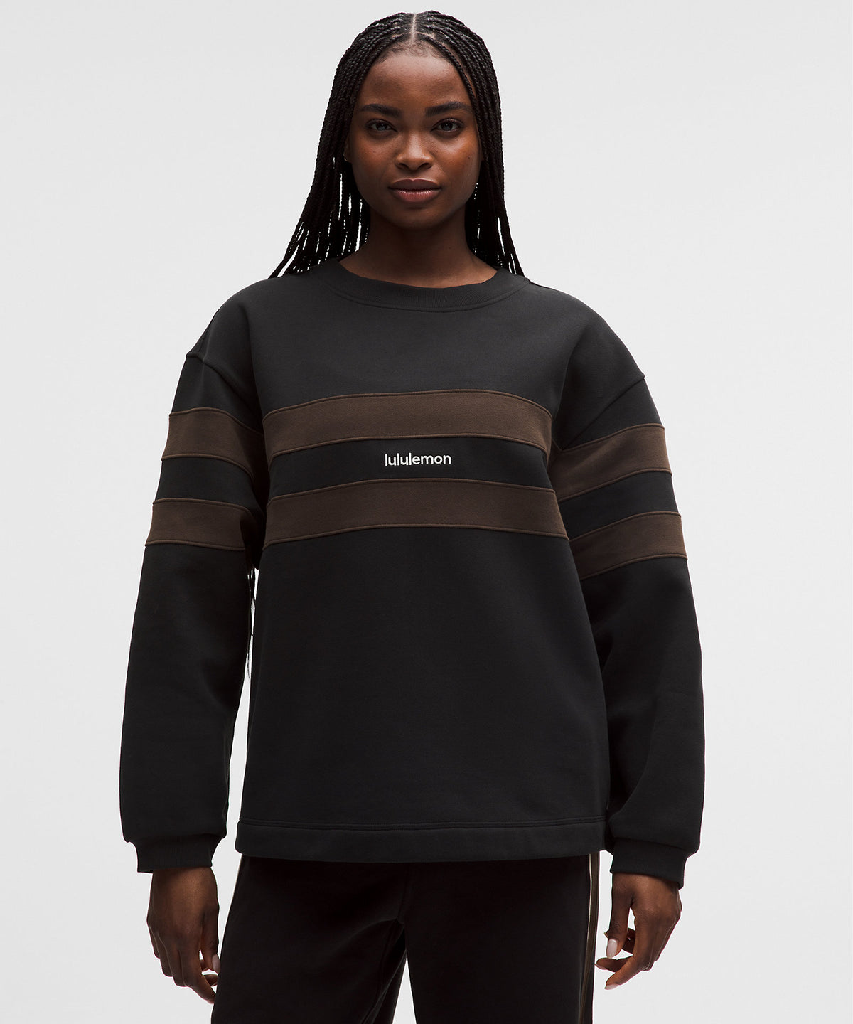 Lululemon Women's Steady State Oversized Pullover Stripe - Black - imagen 1