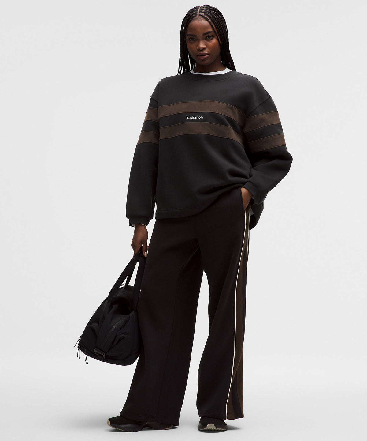 Lululemon Women's Steady State Oversized Pullover Stripe - Black - imagen 2