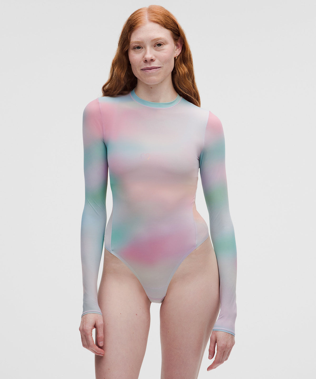 Lululemon Wundermost Ultra-Soft Nulu Mesh Long-Sleeve Crewneck Bodysuit Pride - Luminous Glow Multi - imagen 1