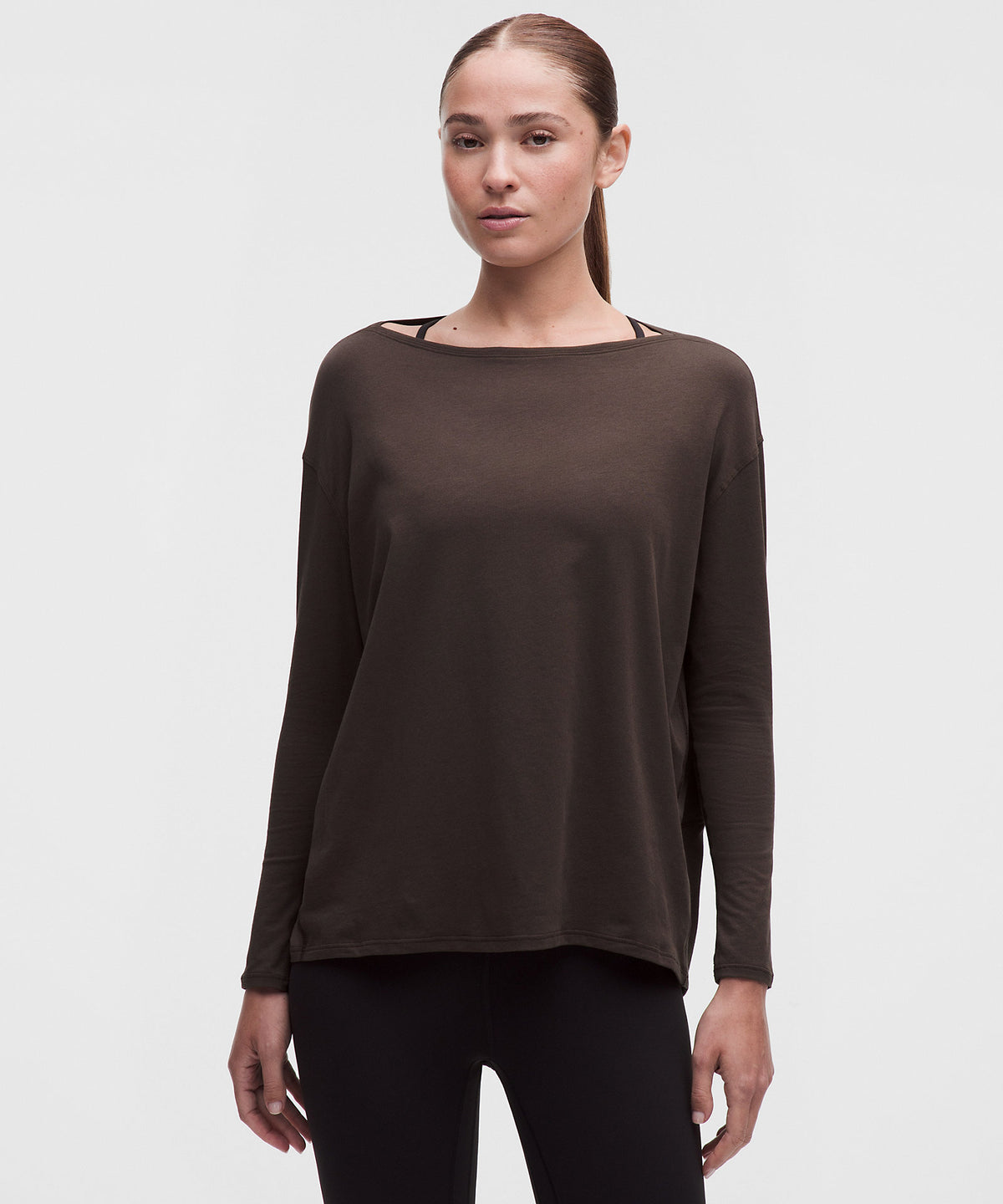 Lululemon Back In Action Organic Cotton-Blend Long-Sleeve Shirt - Mahogany Muse - imagen 1