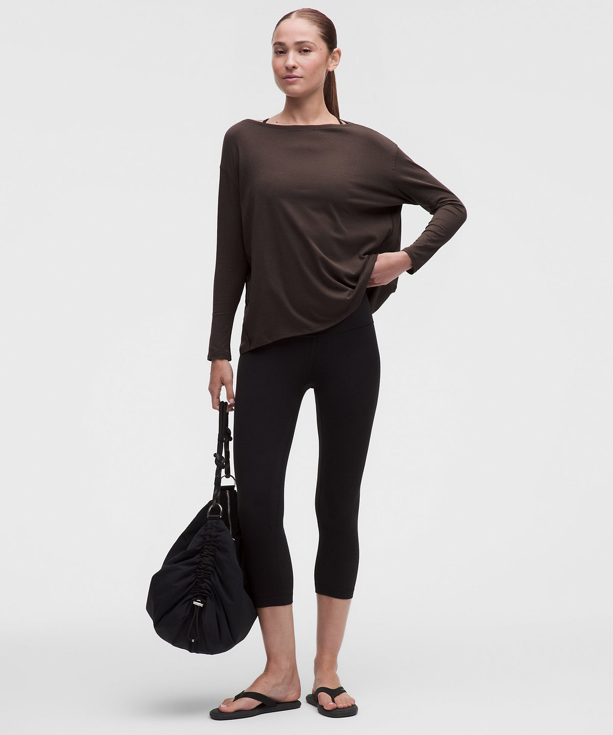 Lululemon Back In Action Organic Cotton-Blend Long-Sleeve Shirt - Mahogany Muse - imagen 2