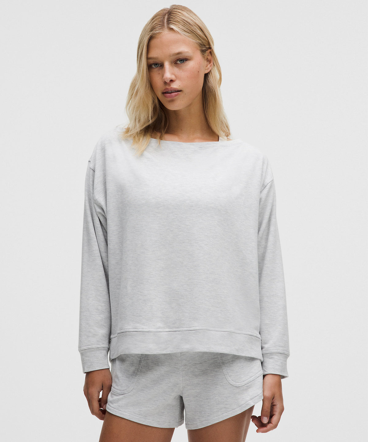 Lululemon BeCalm Oversized Boatneck Long-Sleeve Shirt - Heathered Core Ultra Light Grey - imagen 1