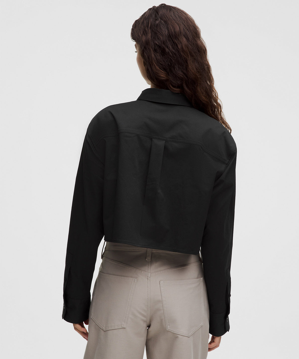Lululemon Woven Cropped Button-Up Long-Sleeve Shirt - Black - imagen 3