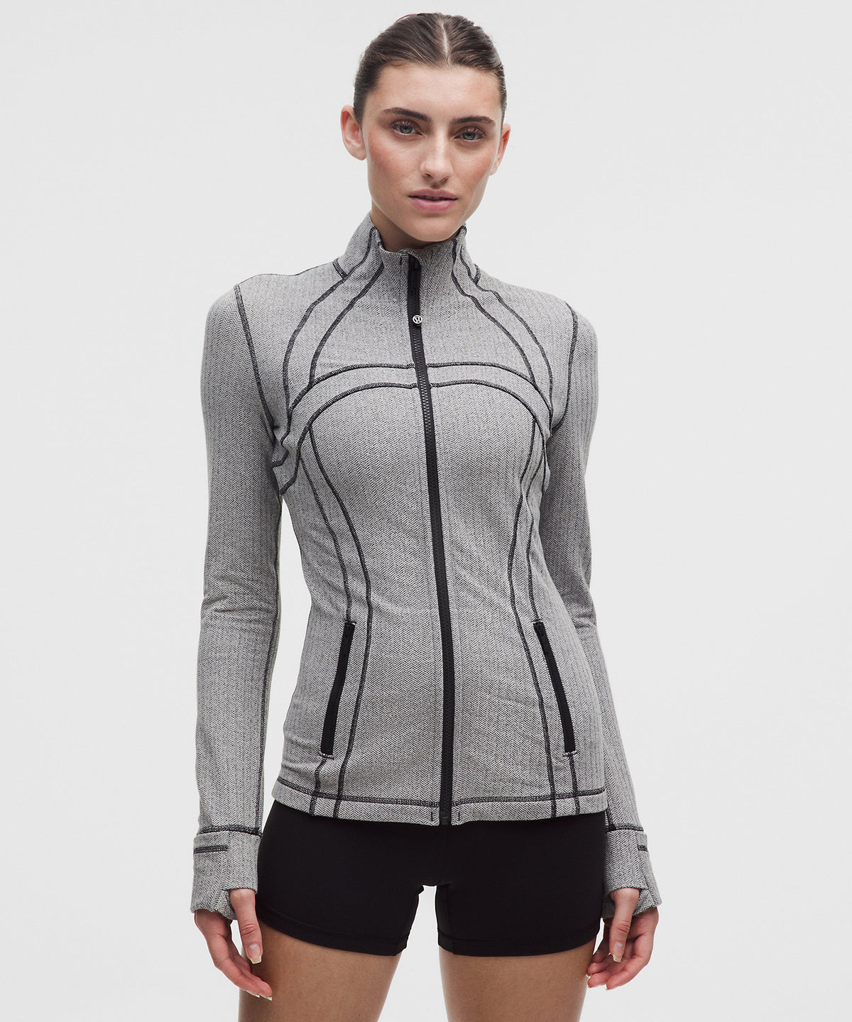 Lululemon Define Jacket Herringbone - Heathered Herringbone Heathered Black Dove Grey - imagen 1