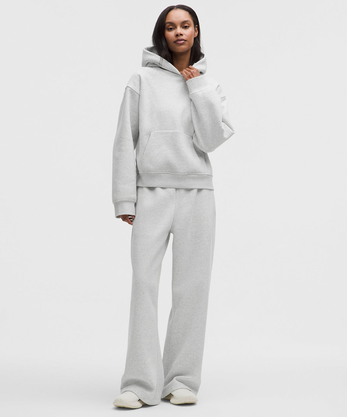 Lululemon Women's Steady State SuperLoft Hoodie Wider Cuff - Heathered Core Ultra Light Grey - imagen 2